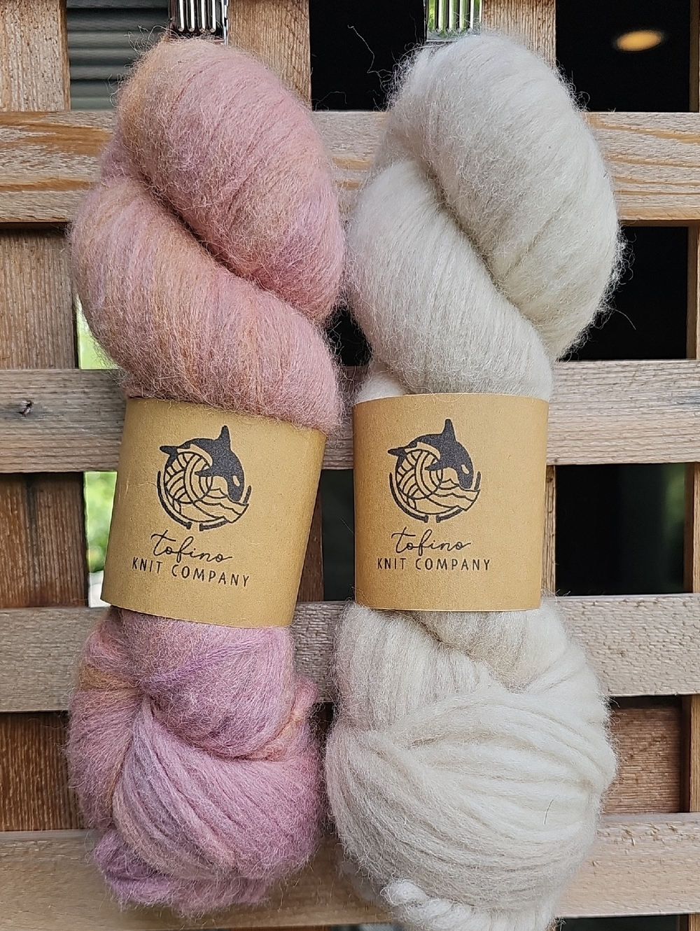 Pink & Cream ALPACA Yarn - Soft Hand-Dyed Skeins